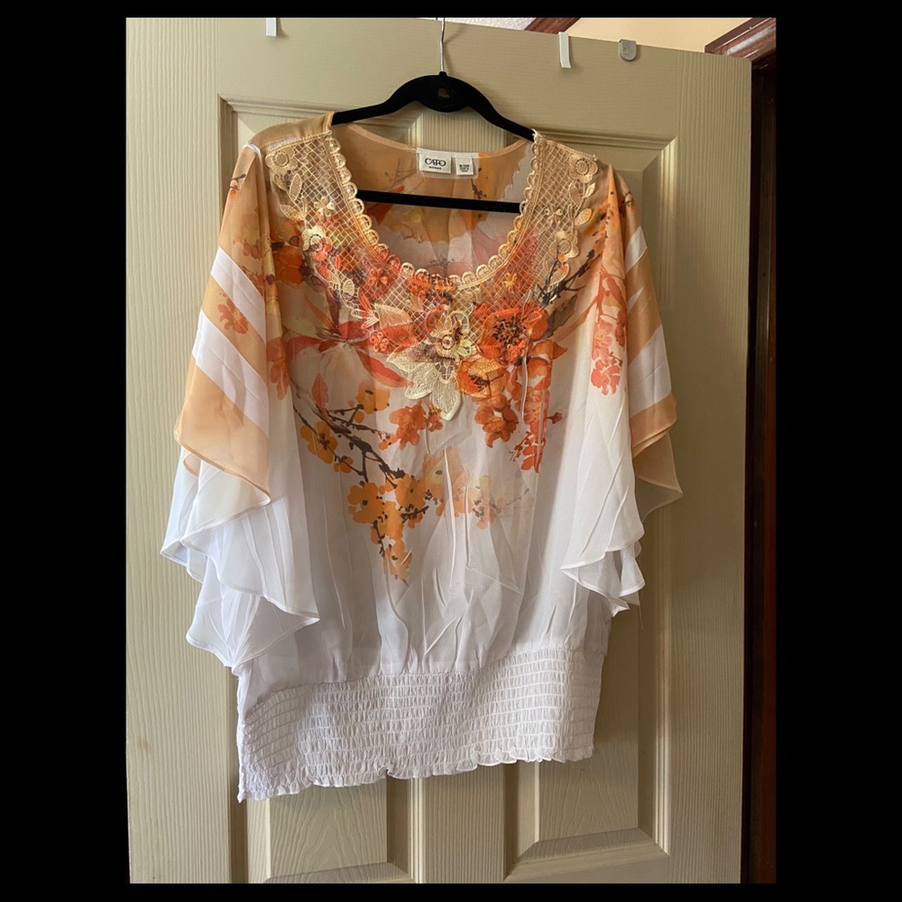 Orange/ Yellow Floral Blouse